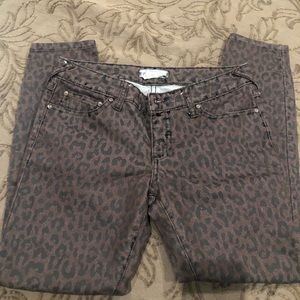 Free People, 27, brown black leopard print Jean.